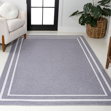 Sloane Classic 2-stripe Border Washable Area Rug